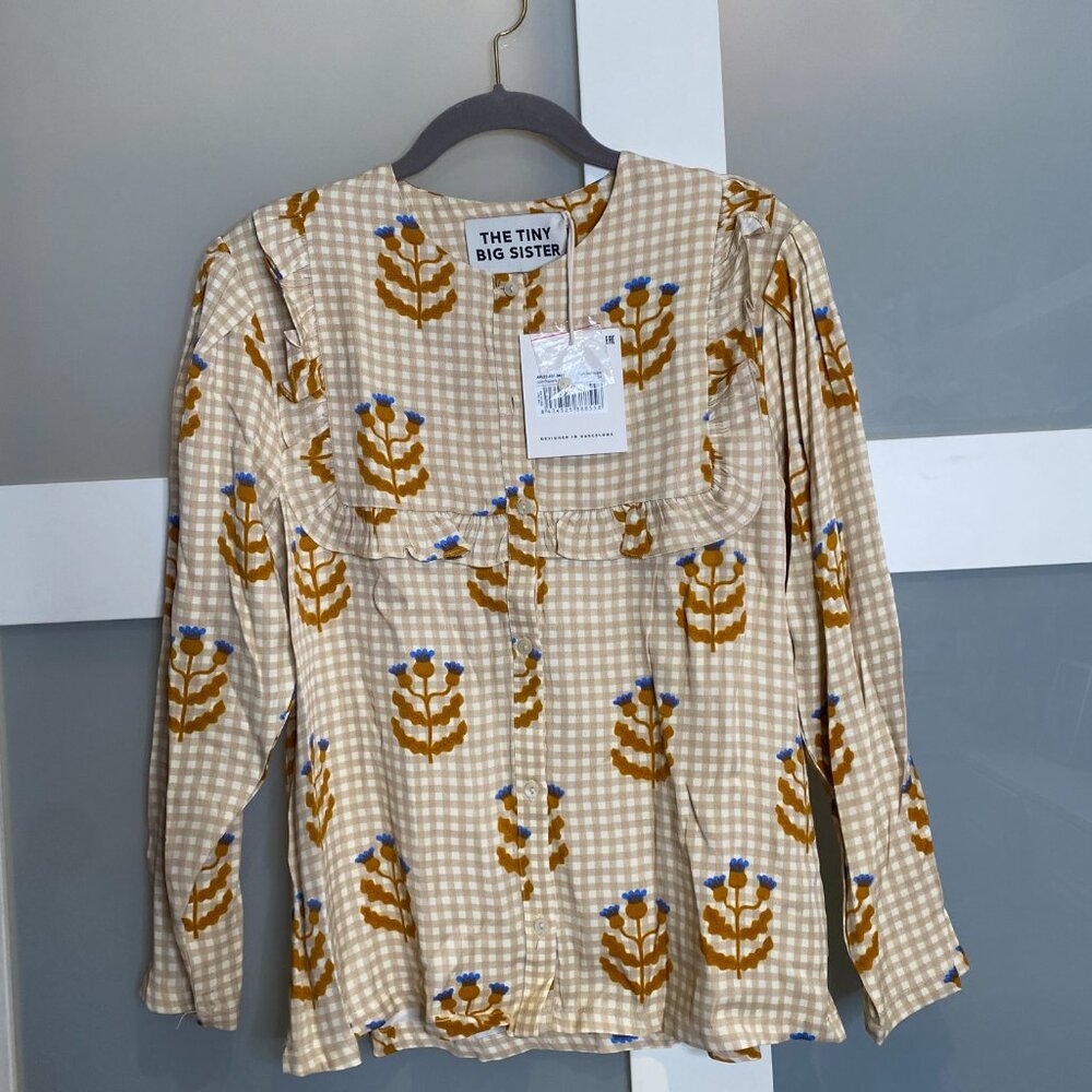The Tiny big sister NWT Gingham Floral Shirt